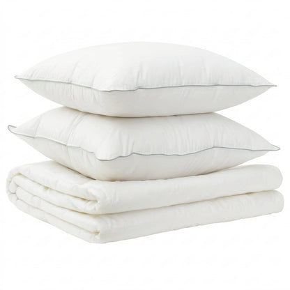 Duvet and Pillow Set 3 pcs 140x220 cm Summer 200 GSM Wool White