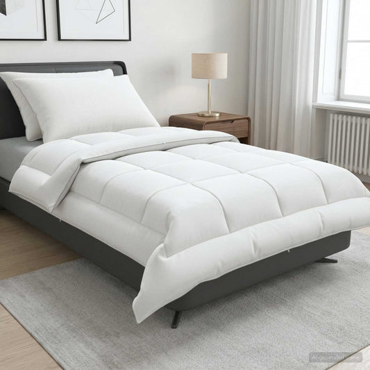Duvet and Pillow Set 3 pcs 155x220 cm Summer 200 GSM Wool White