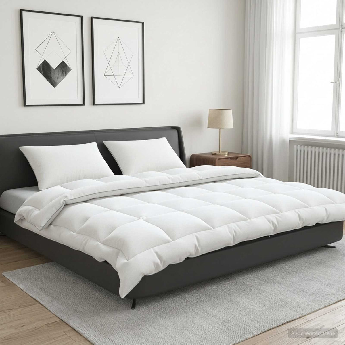 Duvet and Pillow Set 3 pcs 200 x 200 cm 4 Seasons 300 GSM Wool