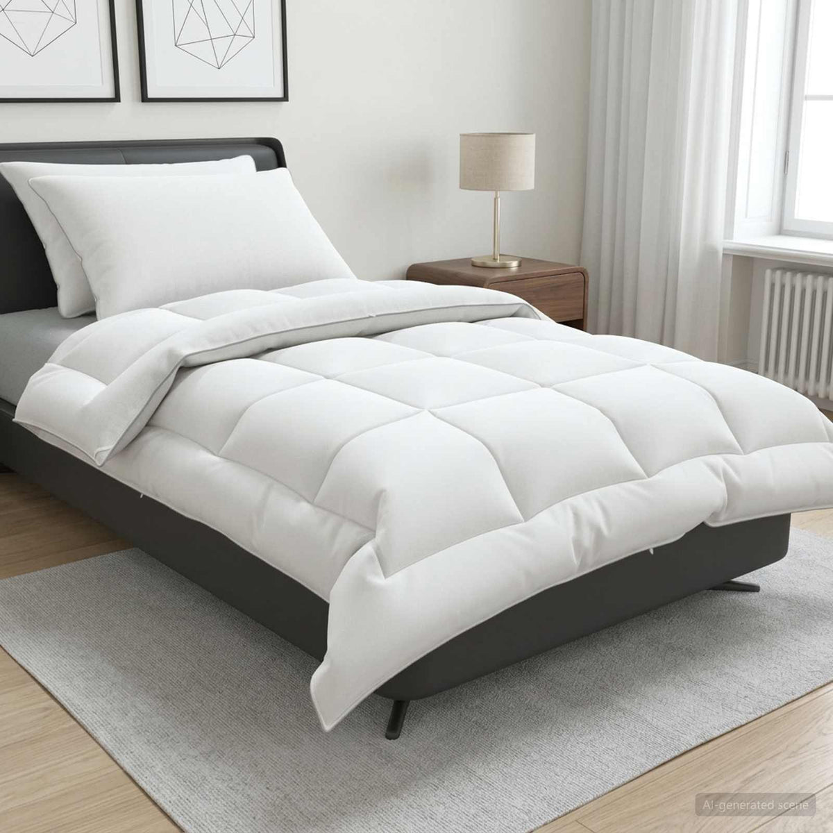 Duvet and Pillow Set 3 pcs 140 x 220 cm 4 Seasons 300 GSM Wool