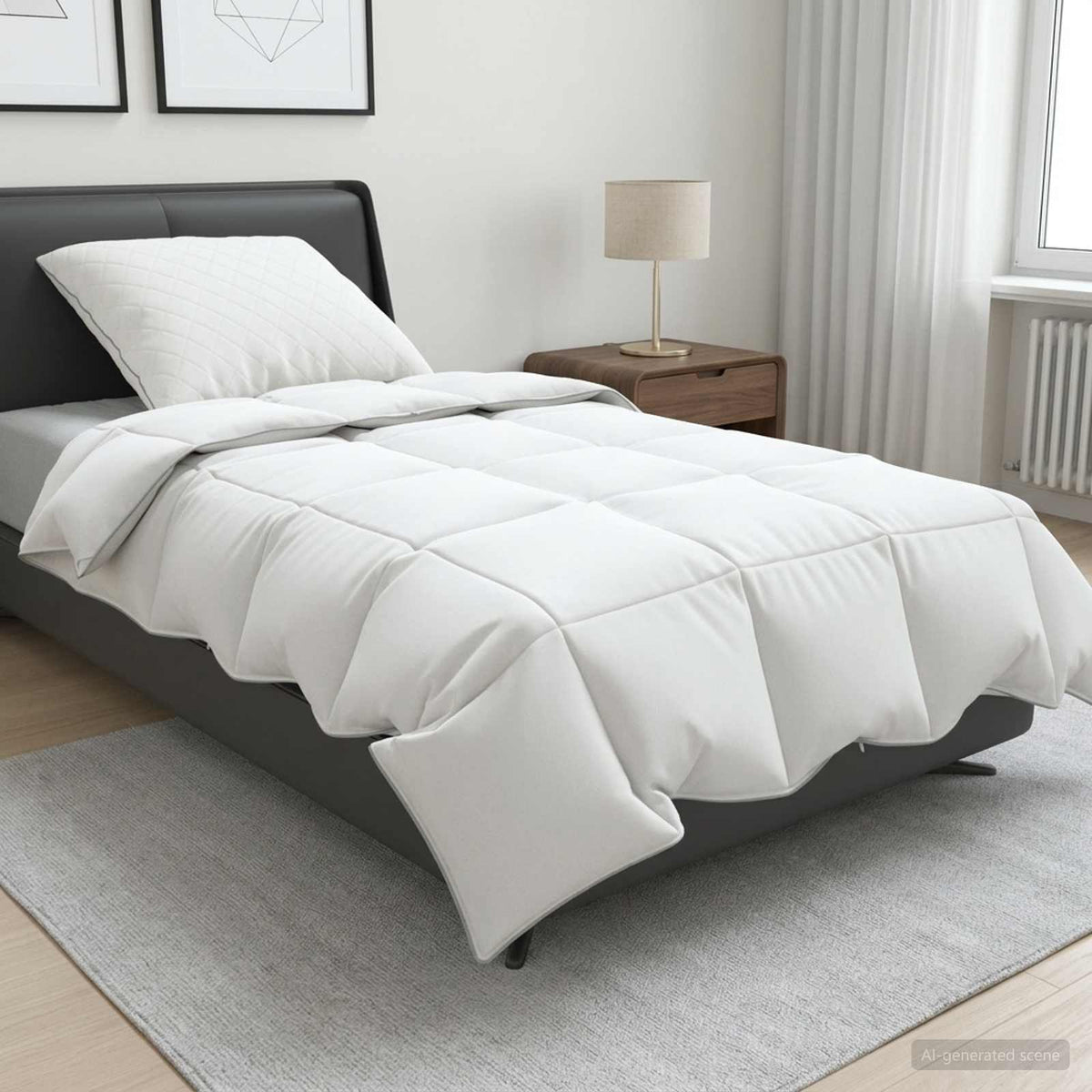 90% Goose Down Duvet Set FULDA 2 pcs 135 x 200 cm Summer White