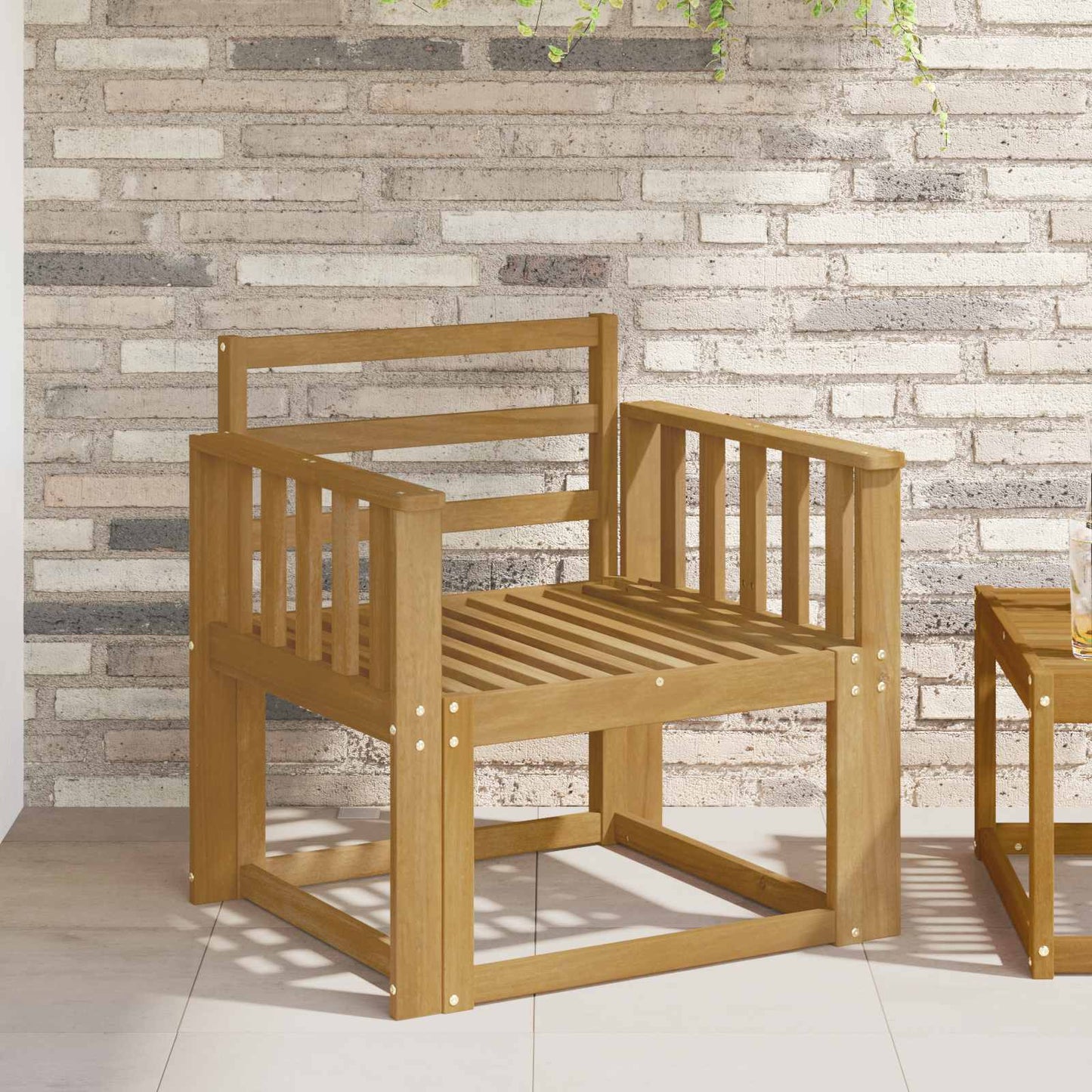 Outdoor Sofa Set Solid Acacia Wood White