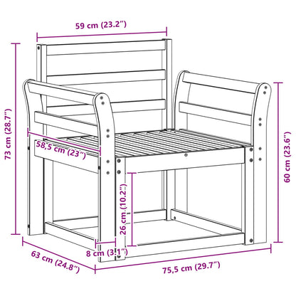 Outdoor Sofa Set Solid Acacia Wood White