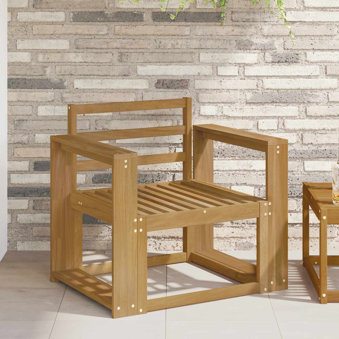 Outdoor Sofa Set Solid Acacia Wood White