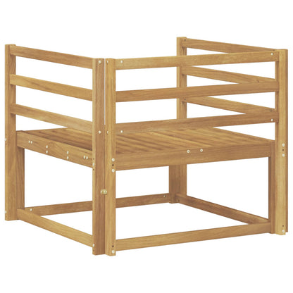 Outdoor Middle Sofa Solid Acacia Wood White