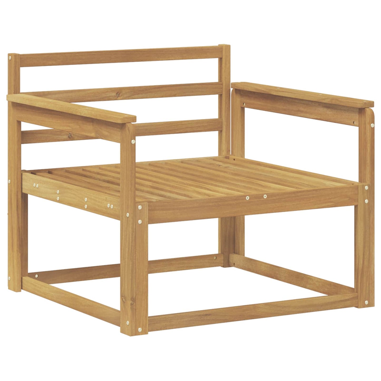 Outdoor Middle Sofa Solid Acacia Wood White