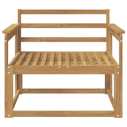 Outdoor Middle Sofa Solid Acacia Wood White