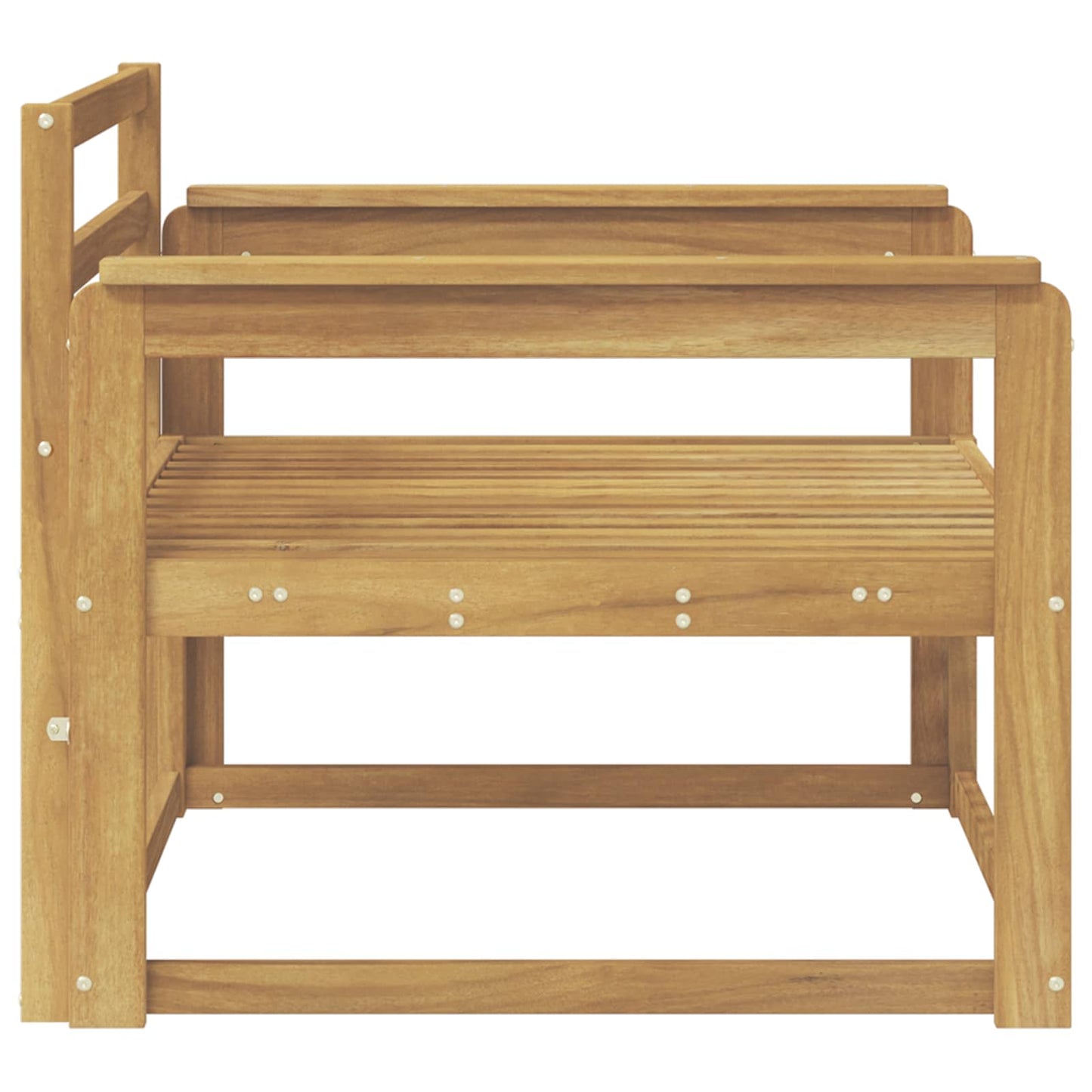 Outdoor Middle Sofa Solid Acacia Wood White