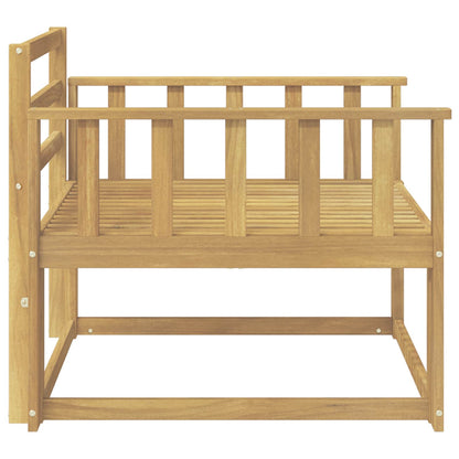 Outdoor Middle Sofa Solid Acacia Wood White