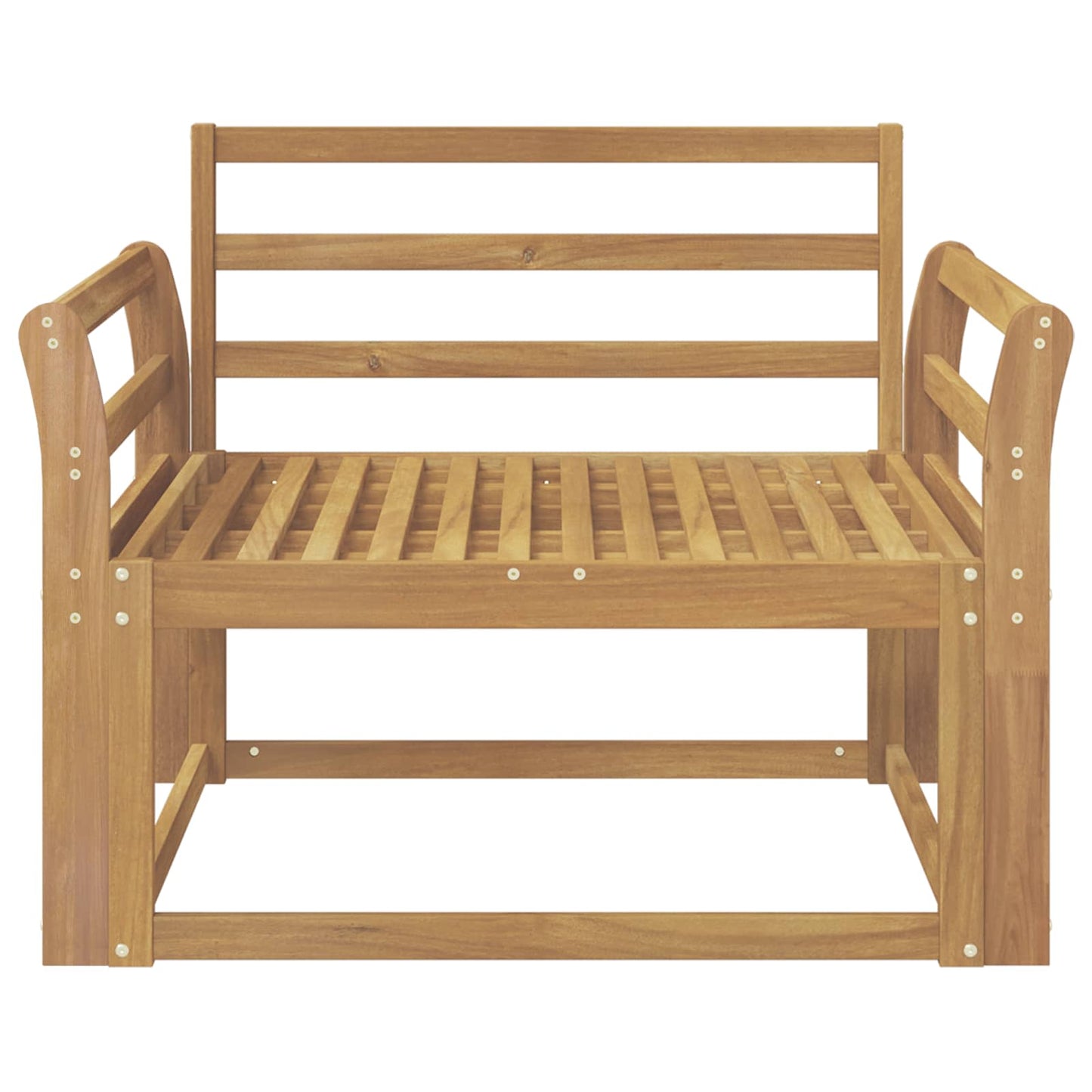 Outdoor Middle Sofa Solid Acacia Wood White