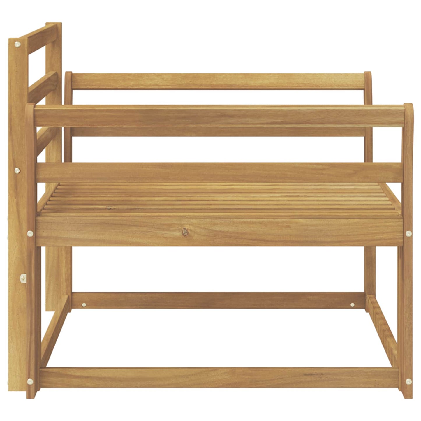 Outdoor Middle Sofa Solid Acacia Wood White