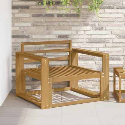 Outdoor Middle Sofa Solid Acacia Wood White