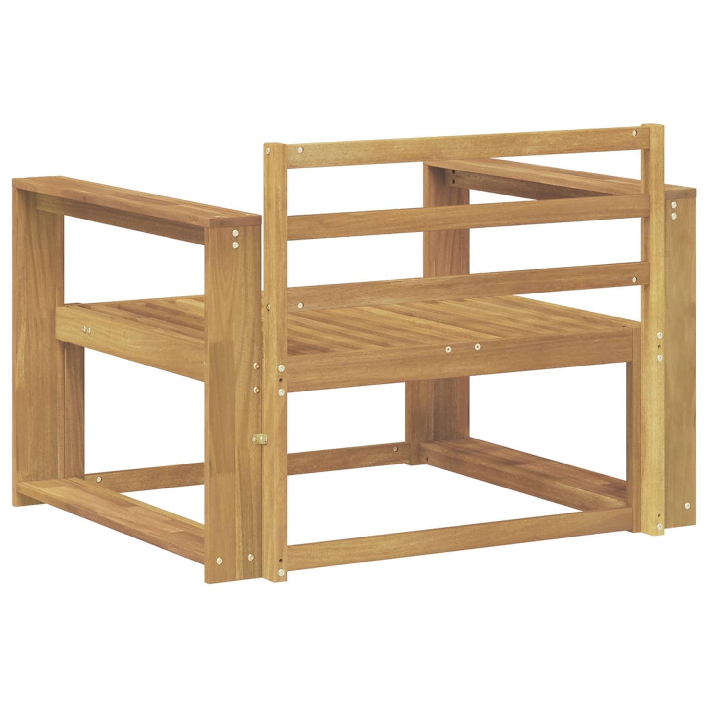 Outdoor Middle Sofa Solid Acacia Wood White