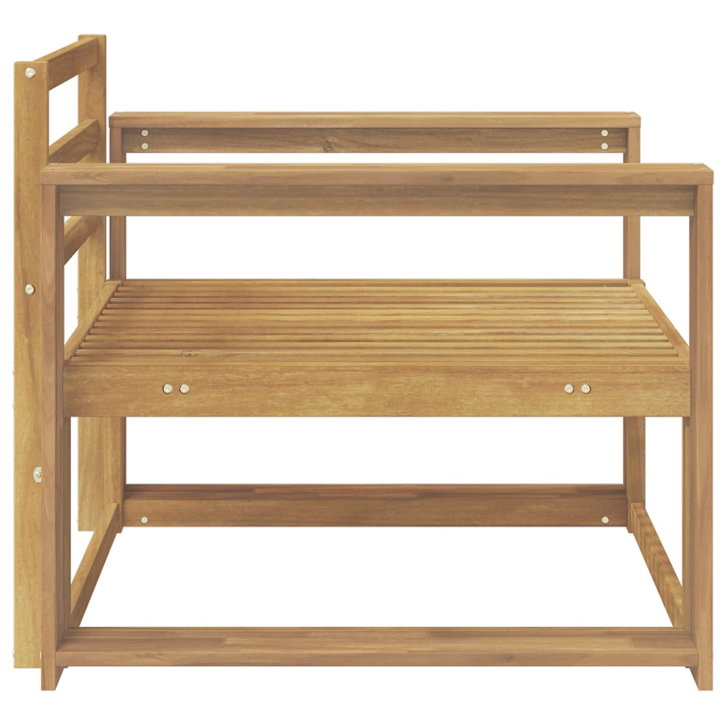 Outdoor Middle Sofa Solid Acacia Wood White