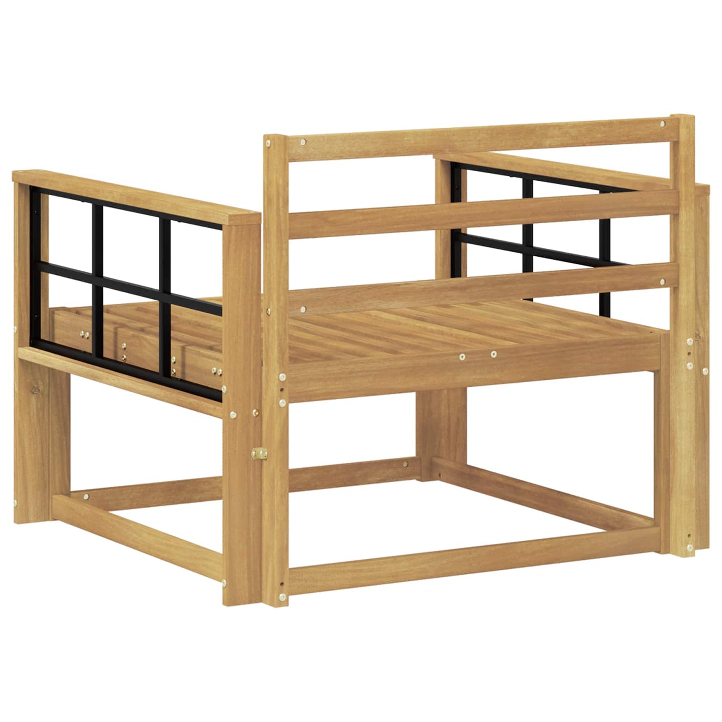 Outdoor Middle Sofa Solid Acacia Wood White