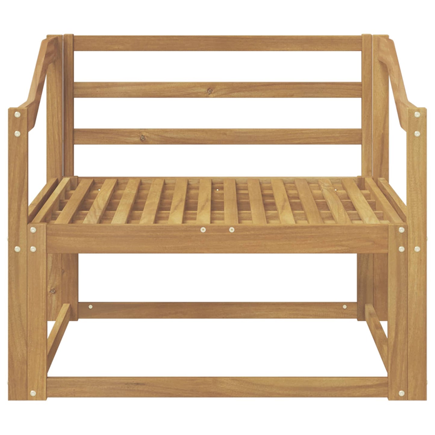 Outdoor Middle Sofa Solid Acacia Wood White