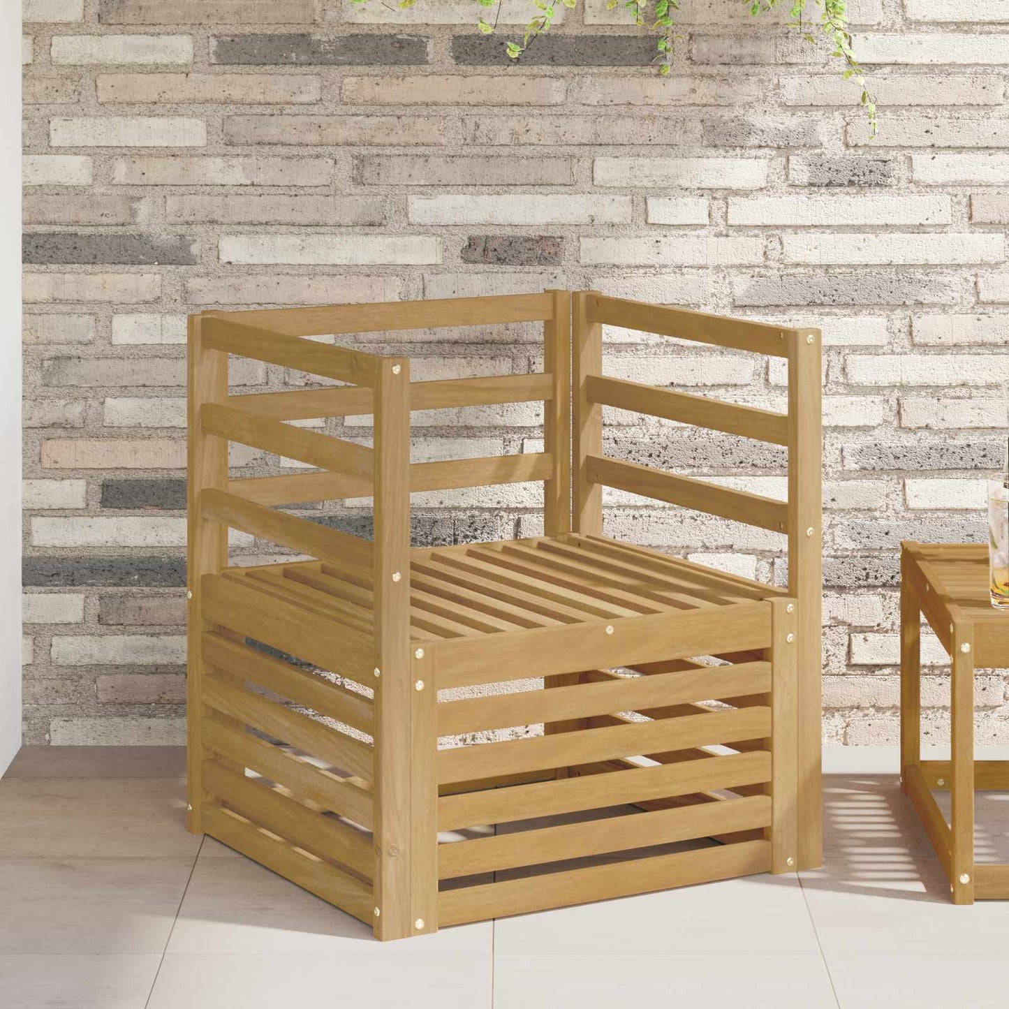 Outdoor Sofa Solid Acacia Wood White