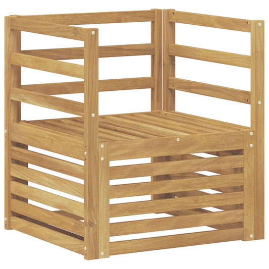 Outdoor Sofa Solid Acacia Wood White