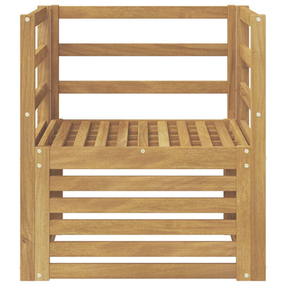 Outdoor Sofa Solid Acacia Wood White