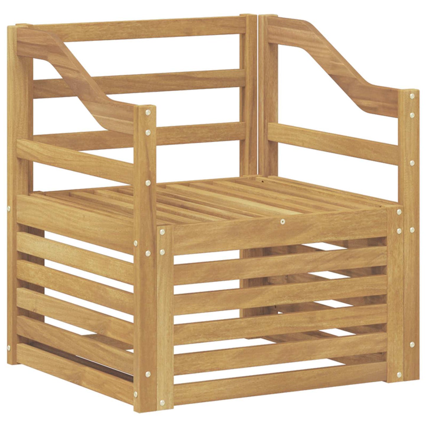 Outdoor Sofa Solid Acacia Wood White