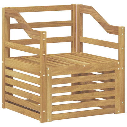 Outdoor Sofa Solid Acacia Wood White