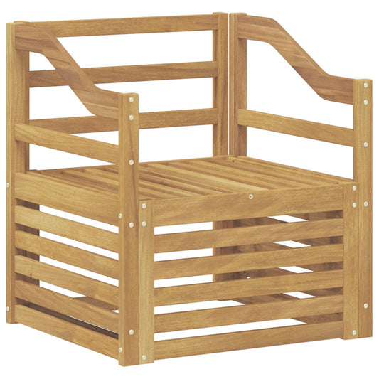 Outdoor Sofa Solid Acacia Wood White
