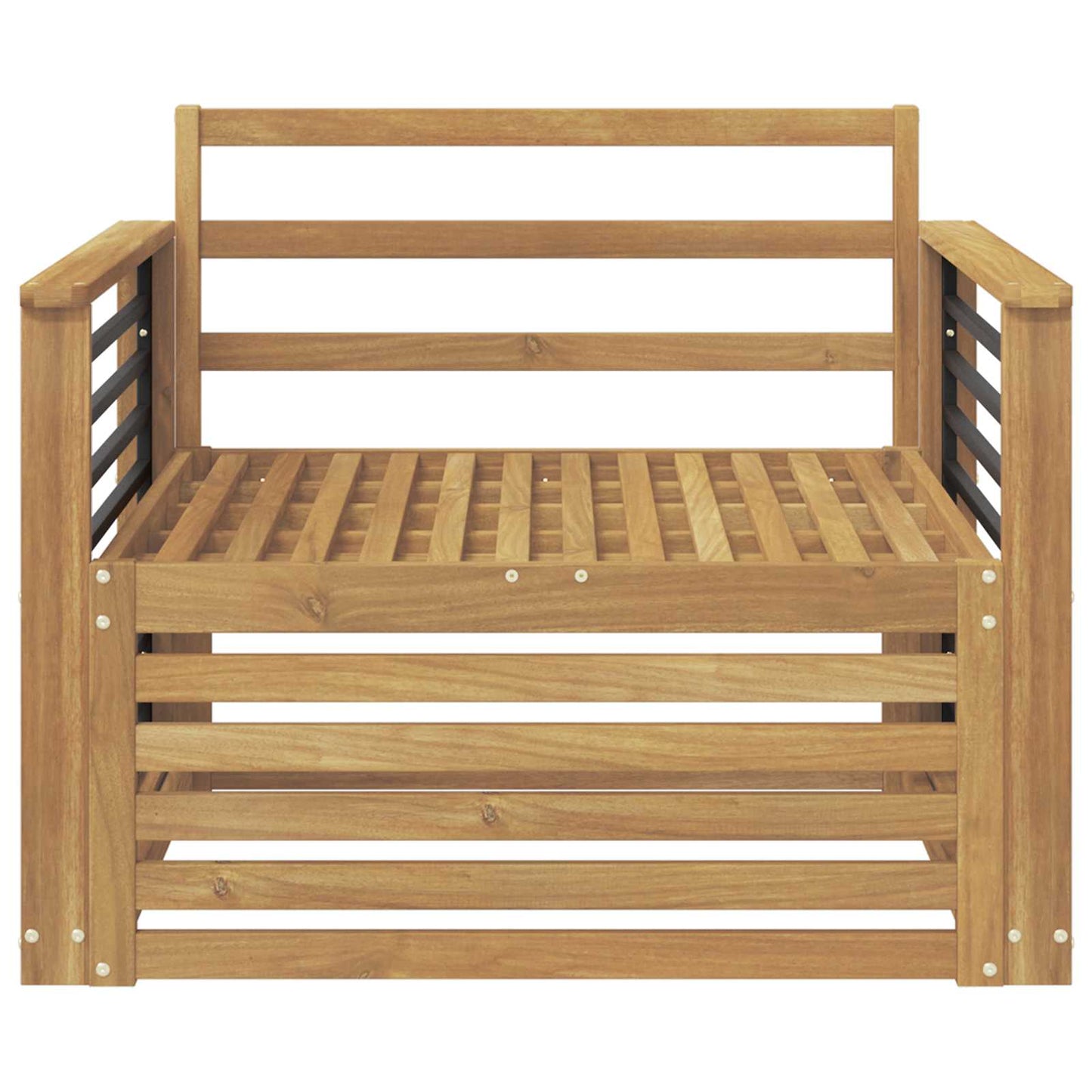 Outdoor Sofa Solid Acacia Wood White