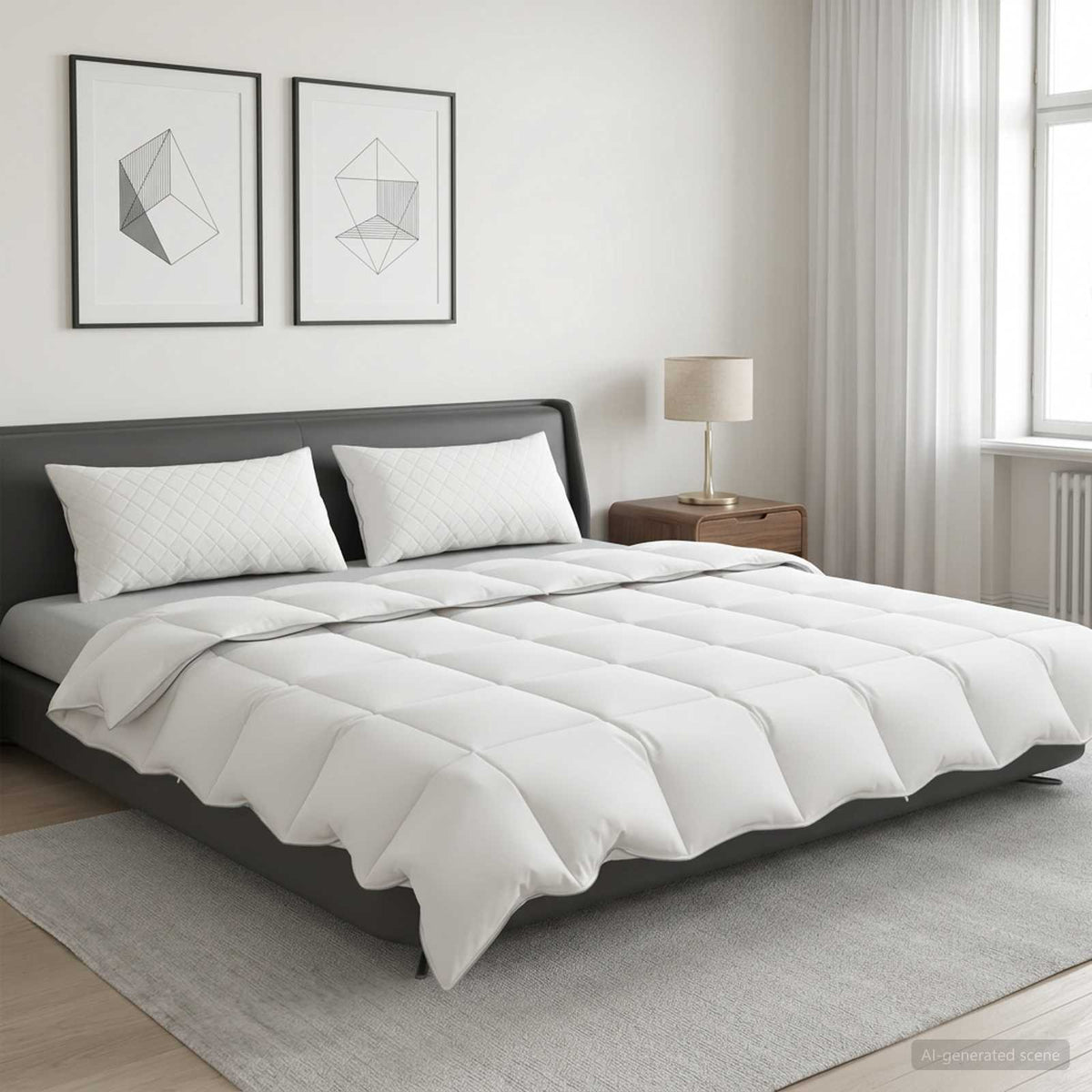 Duvet FULDA 200 x 200 cm Summer 100 GSM 90% Goose Down White
