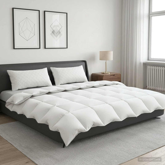 Duvet FULDA 200 x 200 cm 4 Seasons 210 GSM 90% Goose Down White