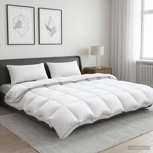 Duvet FULDA 220 x 240 cm 4 Seasons 310 GSM 90% Goose Down White