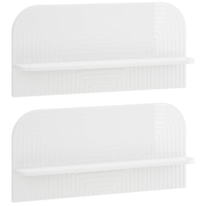 Wall Shelf 2 pcs High Gloss White 80.5 x 13.5 x 37.5 cm