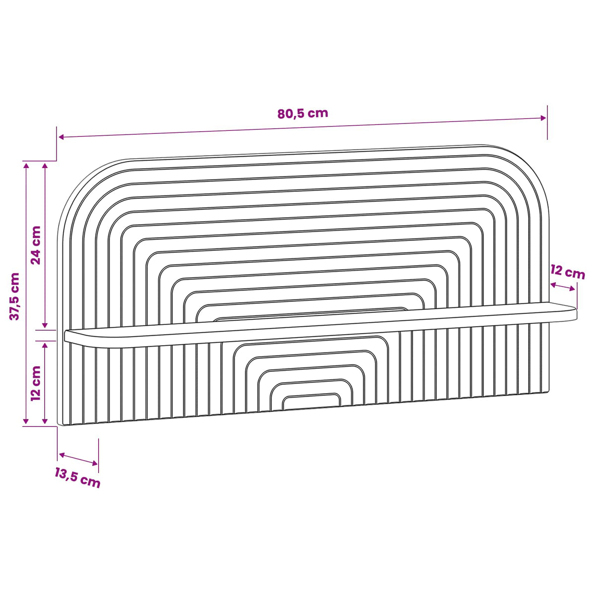 Wall Shelf 2 pcs High Gloss White 80.5 x 13.5 x 37.5 cm