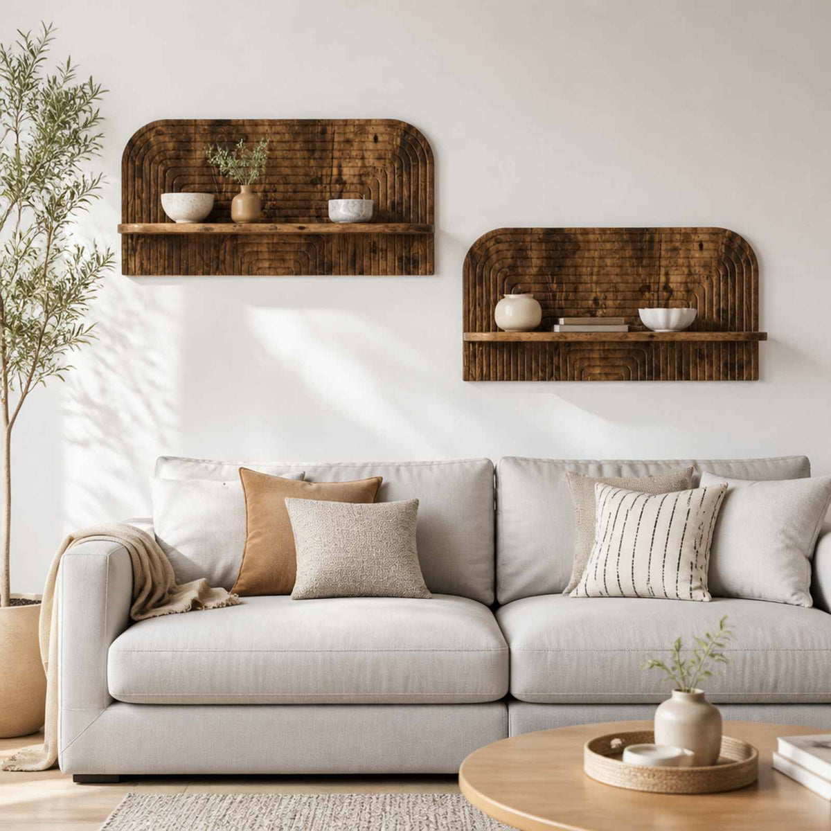Wall Shelf 2 pcs Smoked Oak 80.5 x 13.5 x 37.5 cm