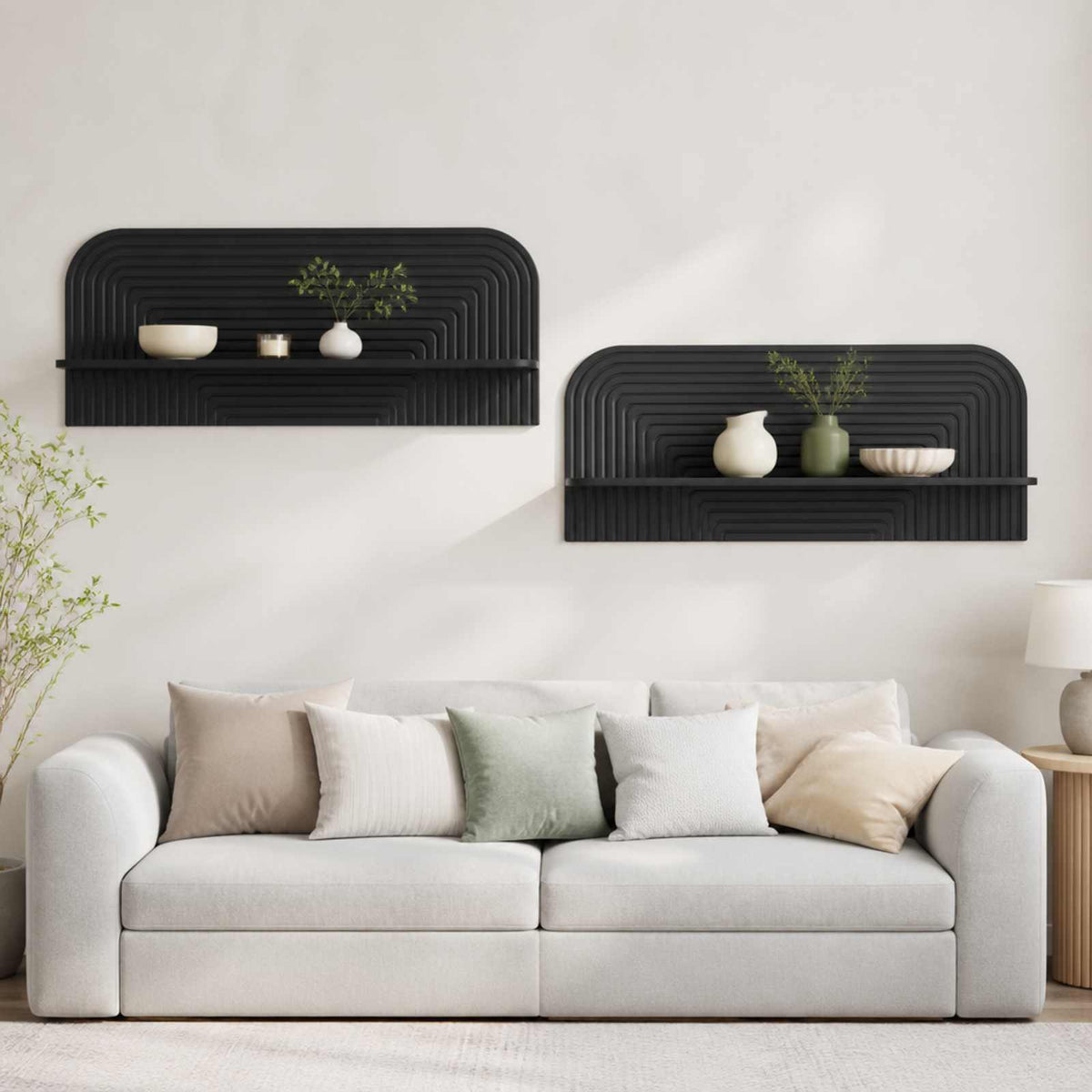 Wall Shelf 2 pcs Black 102 x 13.5 x 37.5 cm Engineered Wood