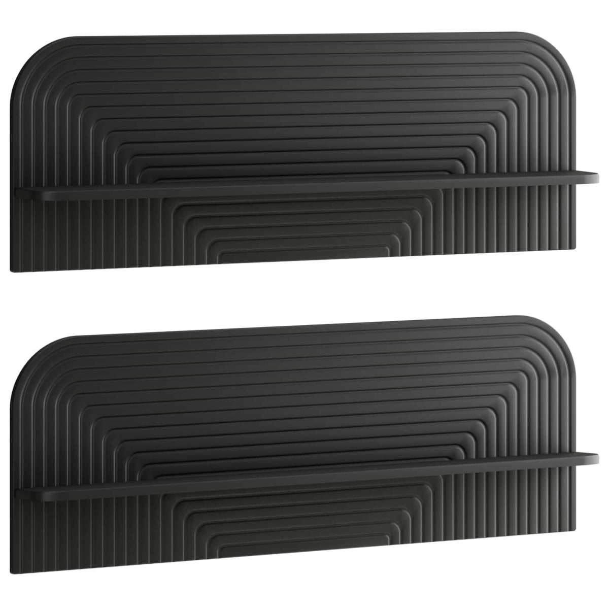Wall Shelf 2 pcs Black 102 x 13.5 x 37.5 cm Engineered Wood