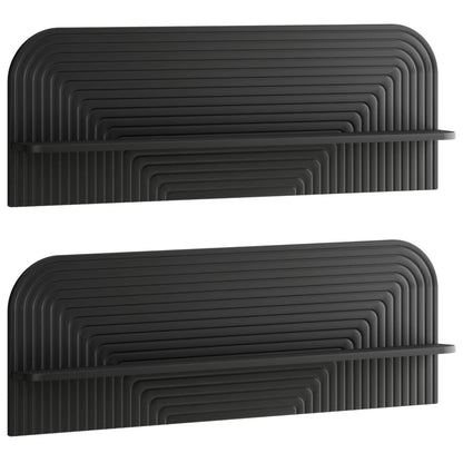 Wall Shelf 2 pcs Black 102 x 13.5 x 37.5 cm Engineered Wood