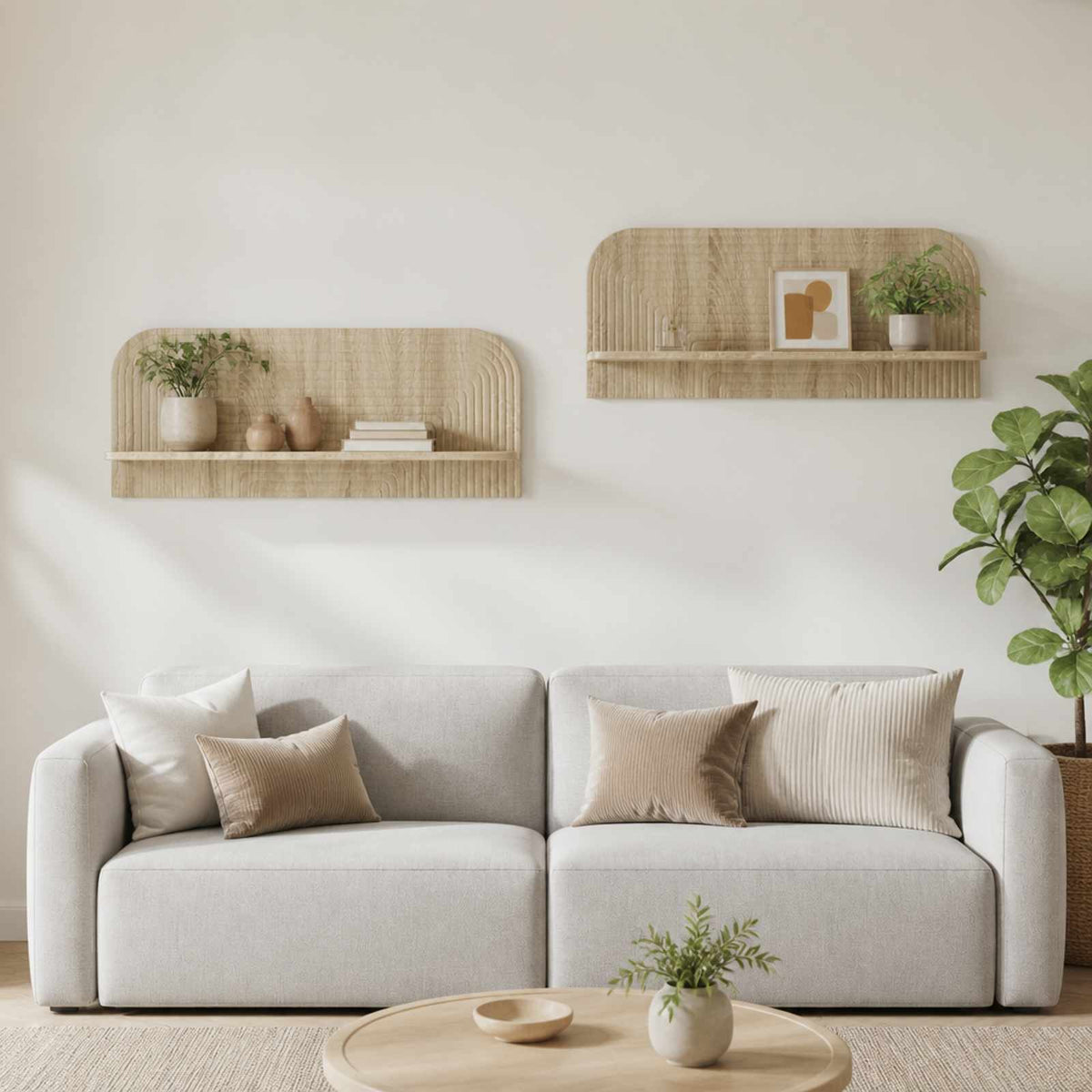 Wall Shelf 2 pcs Sonoma Oak 102 x 13.5 x 37.5 cm