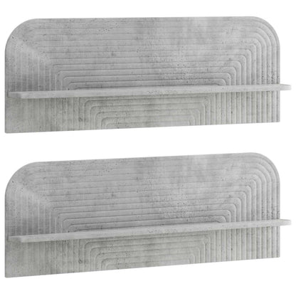 Wall Shelf 2 pcs Concrete Grey 102 x 13.5 x 37.5 cm