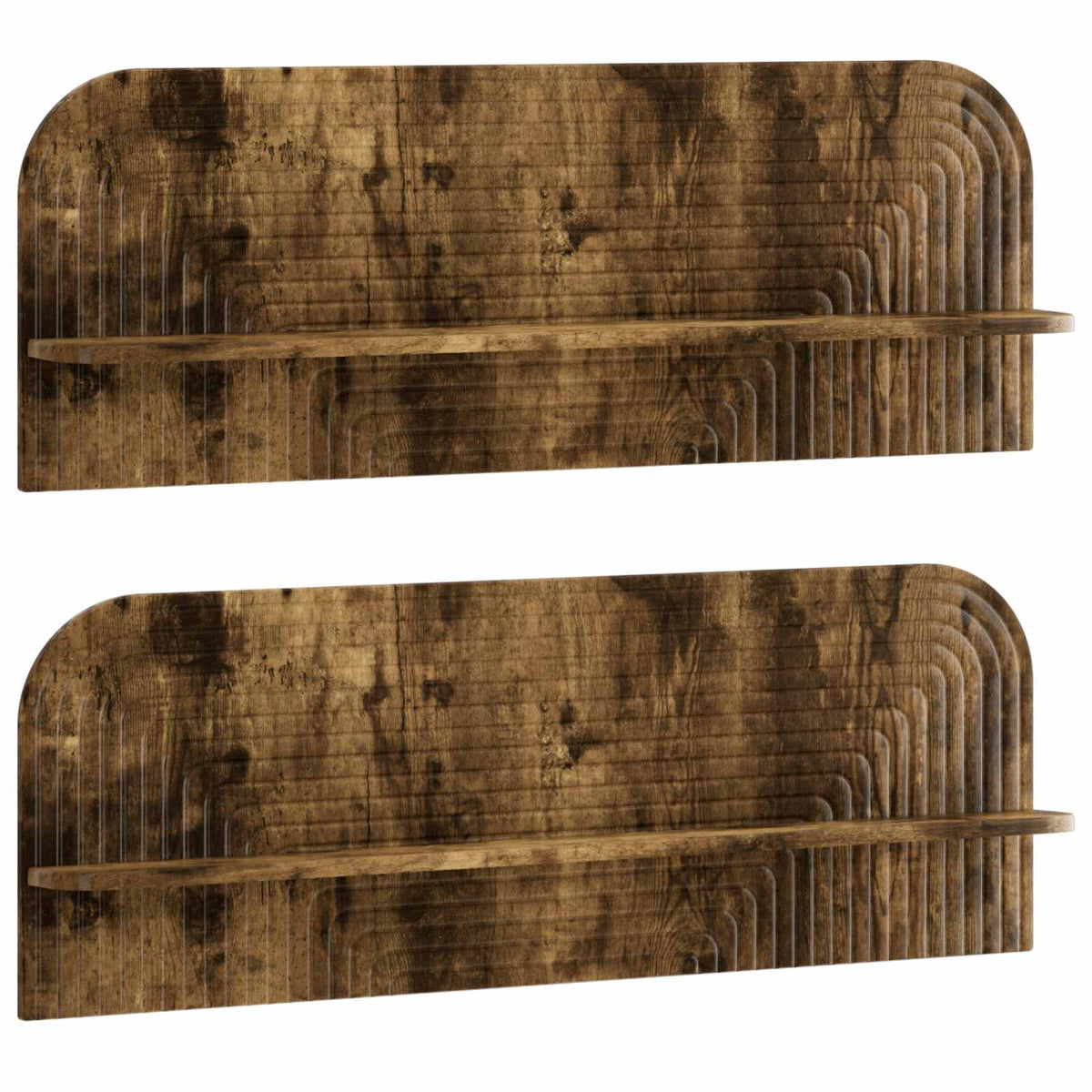 Wall Shelf 2 pcs Smoked Oak 102 x 13.5 x 37.5 cm