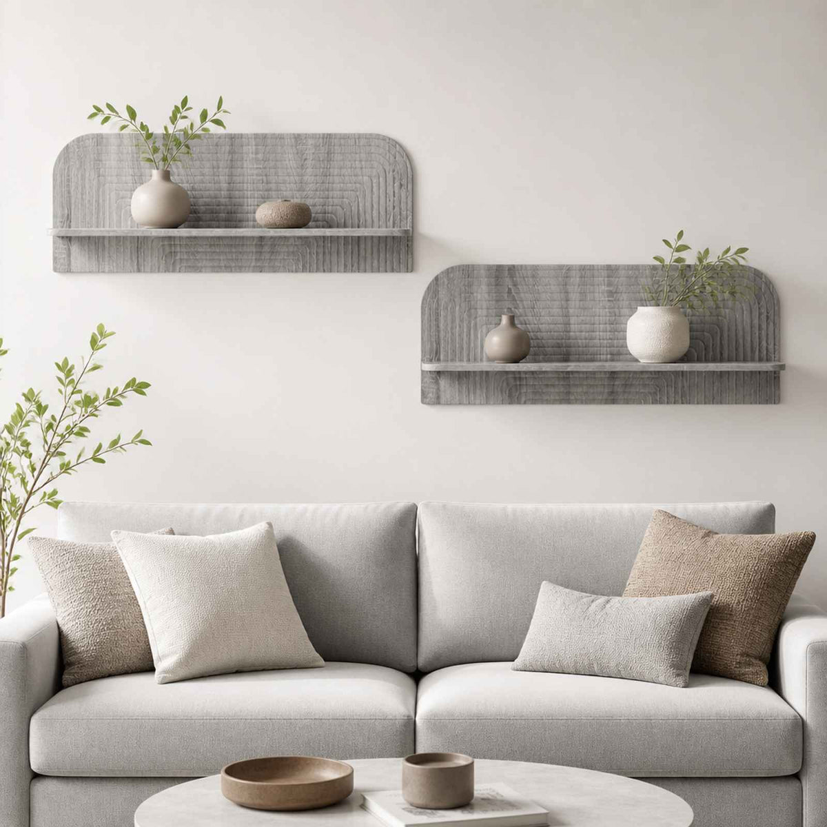 Wall Shelf 2 pcs Grey Sonoma 102 x 13.5 x 37.5 cm