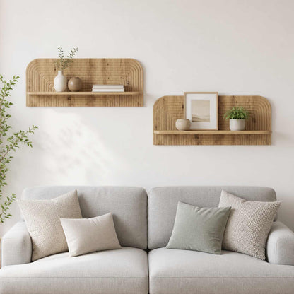 Wall Shelf 2 pcs Artisan Oak 102 x 13.5 x 37.5 cm