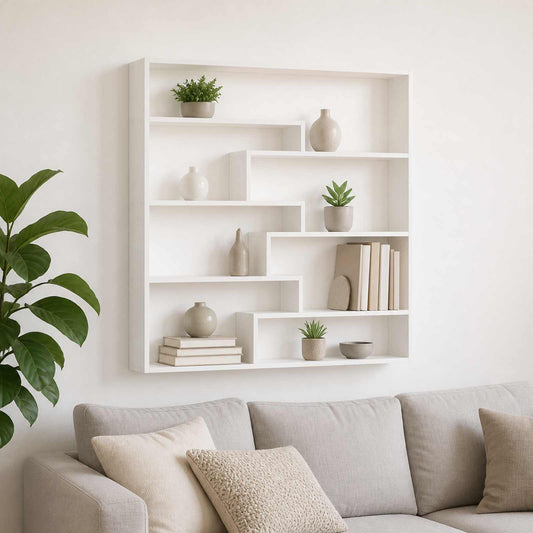 Wall Shelf White 103 x 17 x 102 cm Engineered Wood
