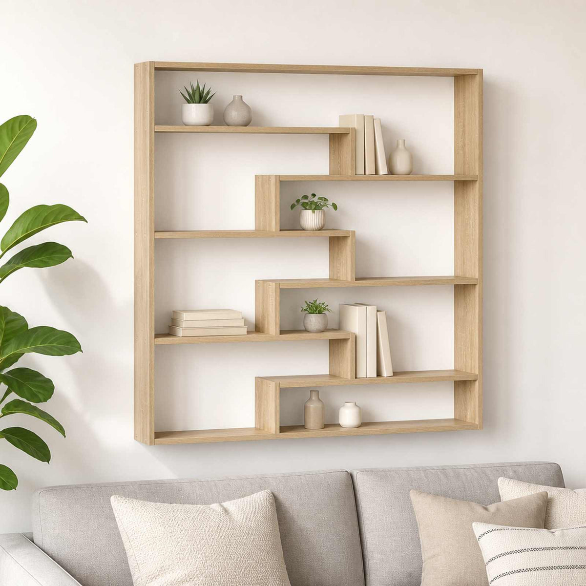 Wall Shelf Sonoma Oak 103 x 17 x 102 cm Engineered Wood