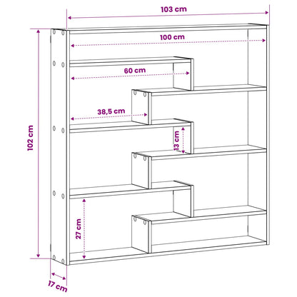 Wall Shelf Sonoma Oak 103 x 17 x 102 cm Engineered Wood