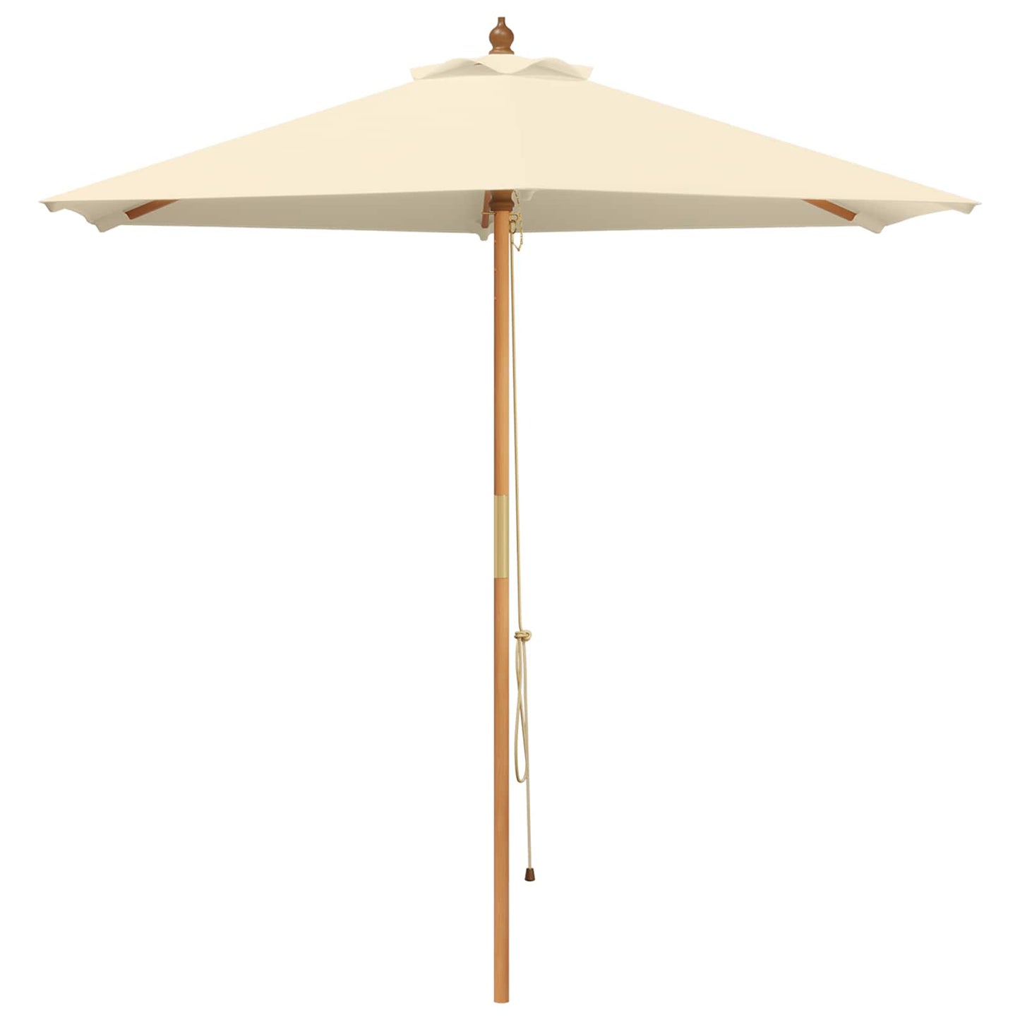 Garden Parasol Ø 210 x 237 cm Solid Eucalyptus Wood Cream White
