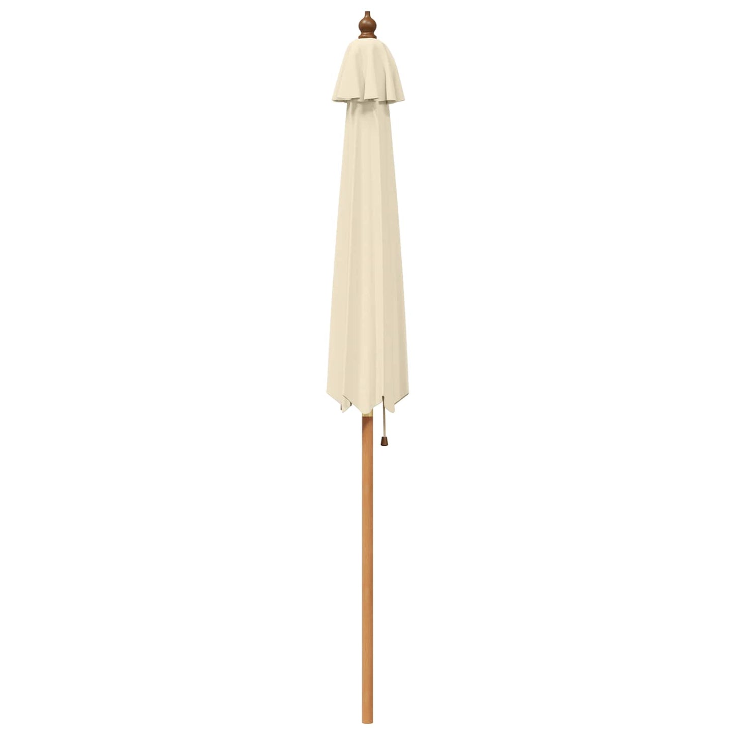 Garden Parasol Ø 210 x 237 cm Solid Eucalyptus Wood Cream White