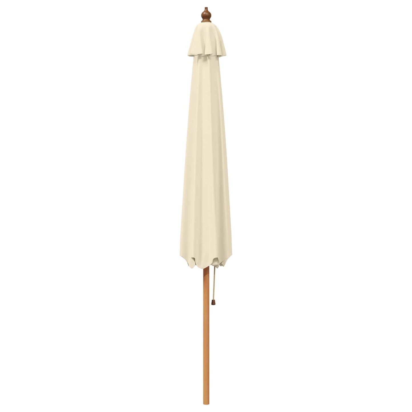 Garden Parasol Ø 300 x 248 cm Solid Eucalyptus Wood Cream White