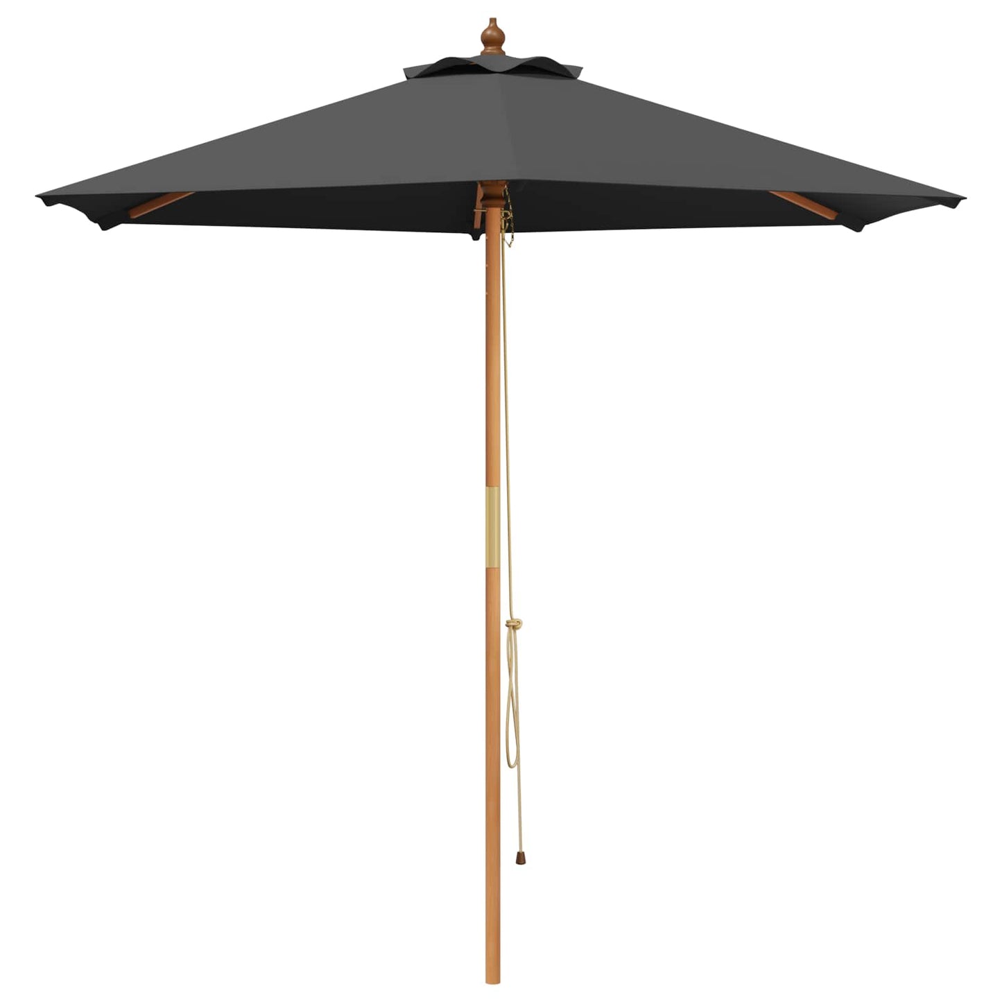 Garden Parasol Ø 210 x 237 cm Solid Eucalyptus Wood Anthracite