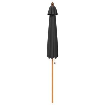 Garden Parasol Ø 210 x 237 cm Solid Eucalyptus Wood Anthracite