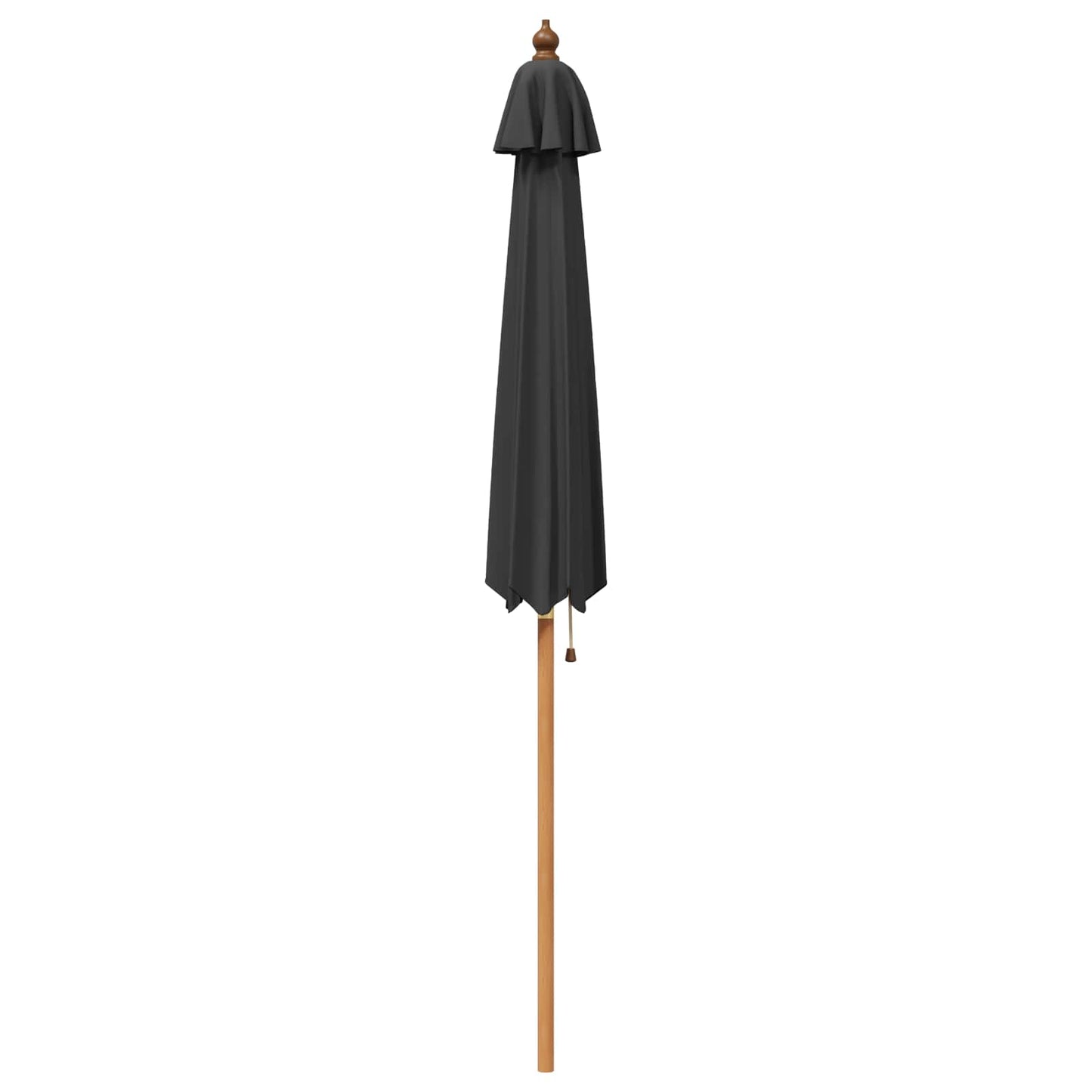 Garden Parasol Ø 240 x 237 cm Solid Eucalyptus Wood Anthracite